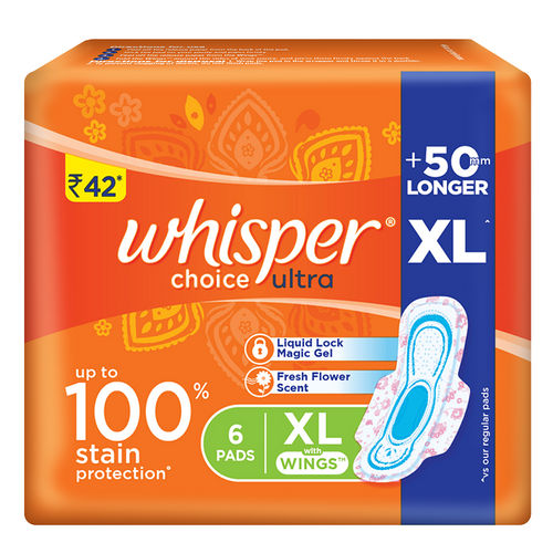 Whisper Choice Ultra XL With Wings 6 Pads
